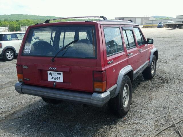 1J4FJ58S4NL142538 - 1992 JEEP CHEROKEE L RED photo 4