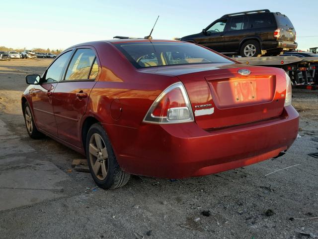 3FAHP07Z97R217260 - 2007 FORD FUSION SE RED photo 3