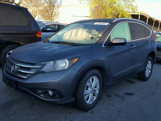 2HKRM3H7XDH501971 - 2013 HONDA CR-V EXL GRAY photo 2