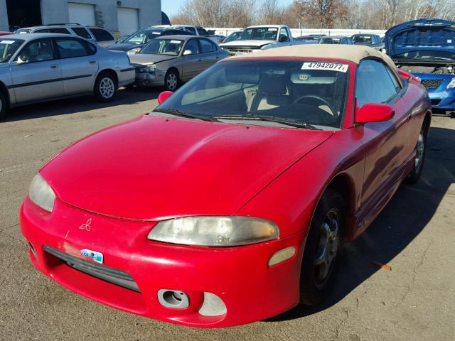 4A3AX35G7XE048497 - 1999 MITSUBISHI ECLIPSE SP RED photo 2