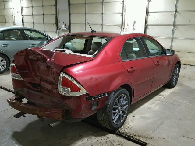 3FAHP081X8R200266 - 2008 FORD FUSION SEL RED photo 4