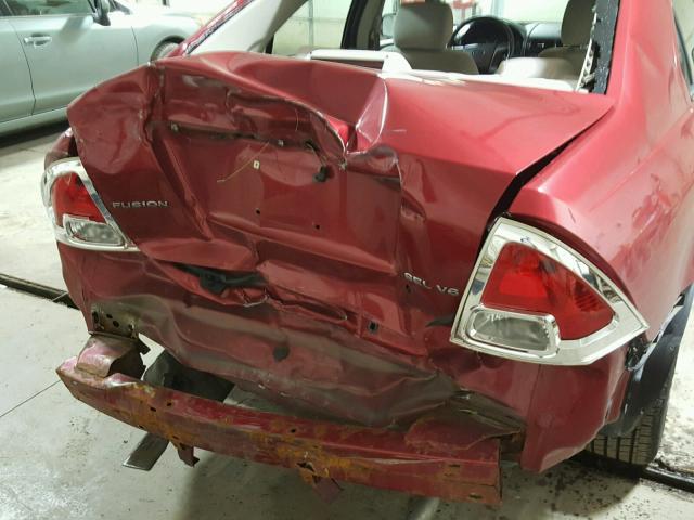 3FAHP081X8R200266 - 2008 FORD FUSION SEL RED photo 9