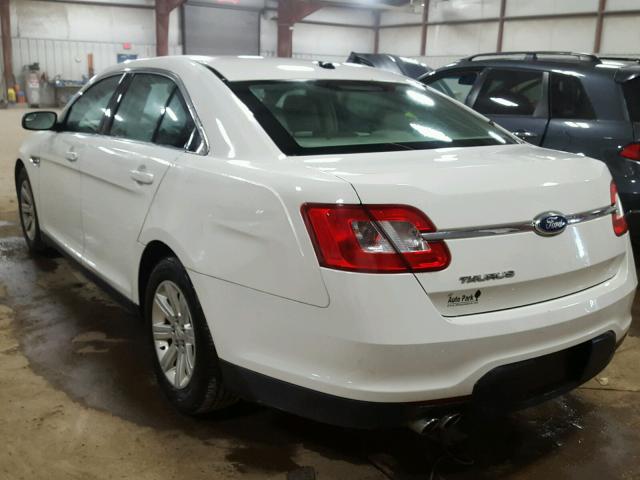 1FAHP2DW7CG105256 - 2012 FORD TAURUS SE WHITE photo 3