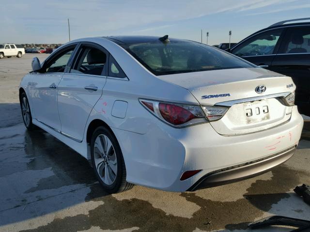 KMHEC4A49FA121050 - 2015 HYUNDAI SONATA HYB WHITE photo 3