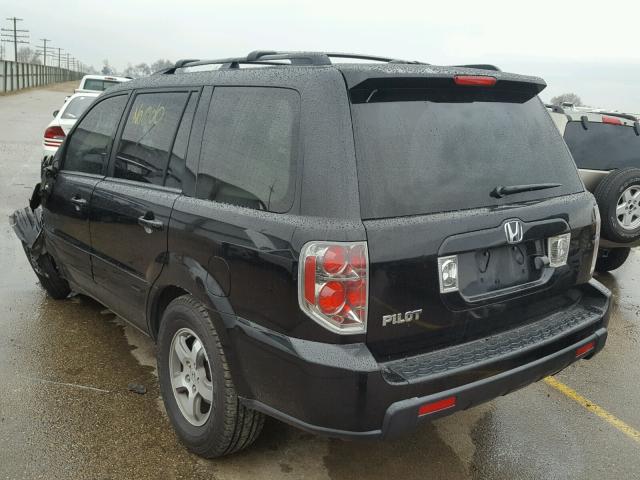 5FNYF28747B047364 - 2007 HONDA PILOT EXL BLACK photo 3