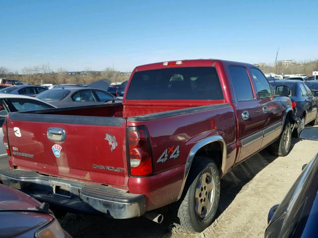 2GCEK13T351353081 - 2005 CHEVROLET SILVERADO BURGUNDY photo 4