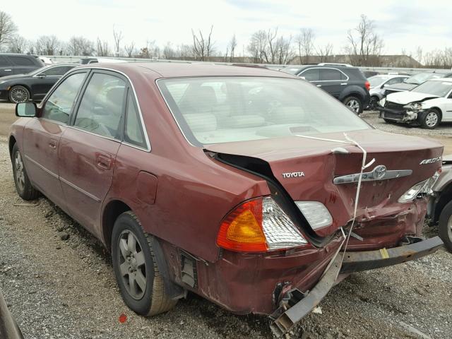 4T1BF28B32U226842 - 2002 TOYOTA AVALON XL BURGUNDY photo 3