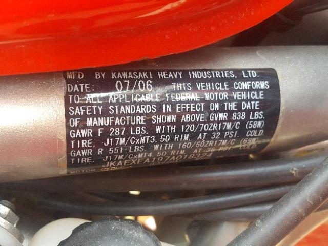 JKAEXEA197A018324 - 2007 KAWASAKI EX650 A Qırmızı foto 10