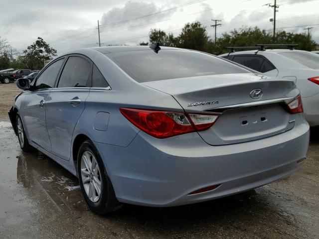 5NPEC4ACXDH610686 - 2013 HYUNDAI SONATA SE BLUE photo 3