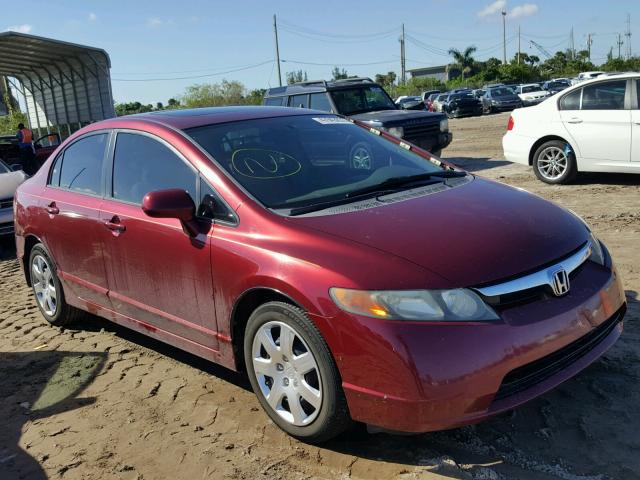 1HGFA16818L096002 - 2008 HONDA CIVIC EX RED photo 1