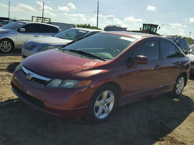 1HGFA16818L096002 - 2008 HONDA CIVIC EX RED photo 2