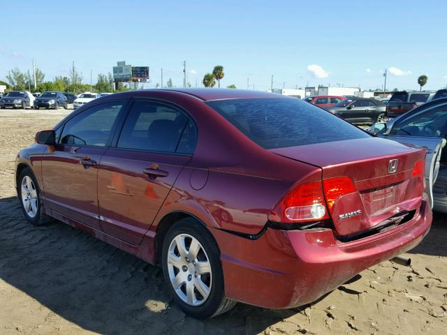 1HGFA16818L096002 - 2008 HONDA CIVIC EX RED photo 3