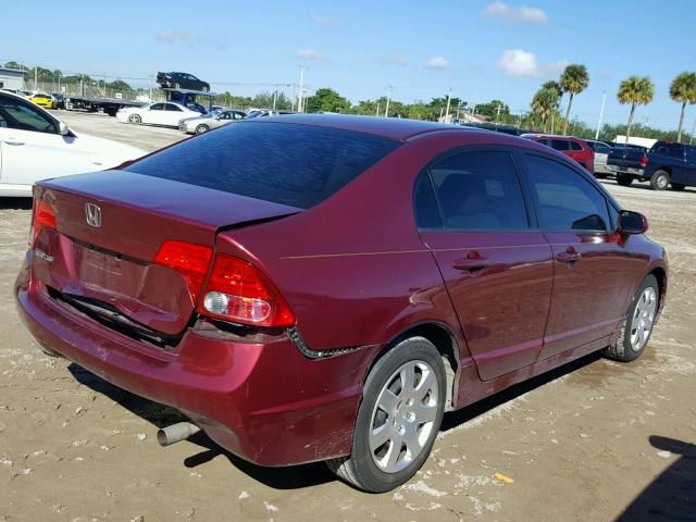 1HGFA16818L096002 - 2008 HONDA CIVIC EX RED photo 4