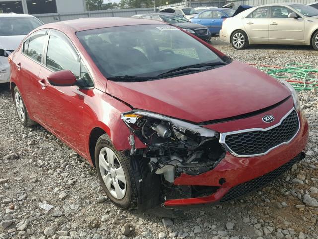 KNAFK4A66G5593968 - 2016 KIA FORTE LX RED photo 1