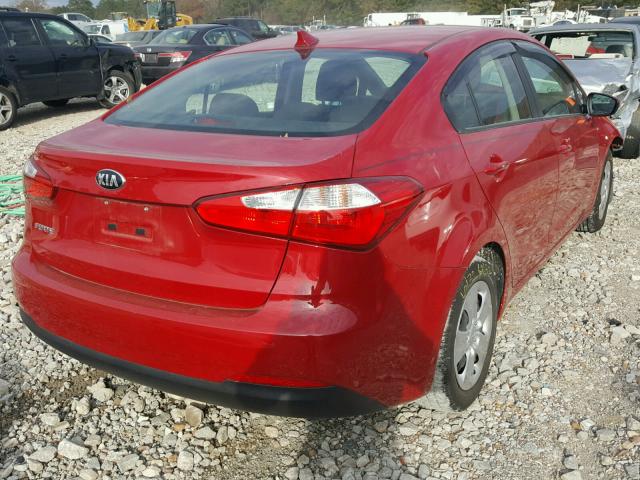 KNAFK4A66G5593968 - 2016 KIA FORTE LX RED photo 4