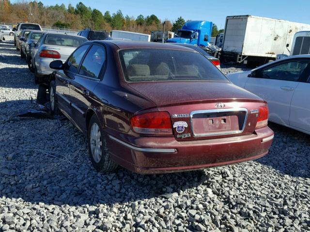 KMHWF35H34A995717 - 2004 HYUNDAI SONATA GLS RED photo 3