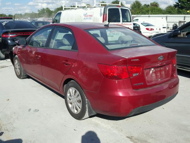 KNAFU4A24C5511088 - 2012 KIA FORTE EX RED photo 3