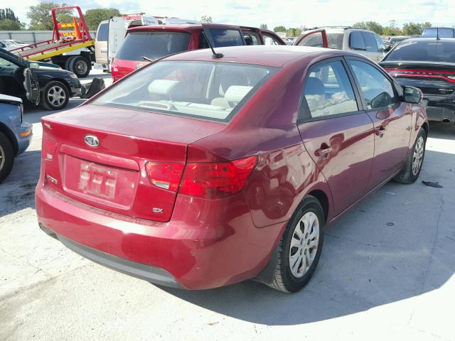 KNAFU4A24C5511088 - 2012 KIA FORTE EX RED photo 4