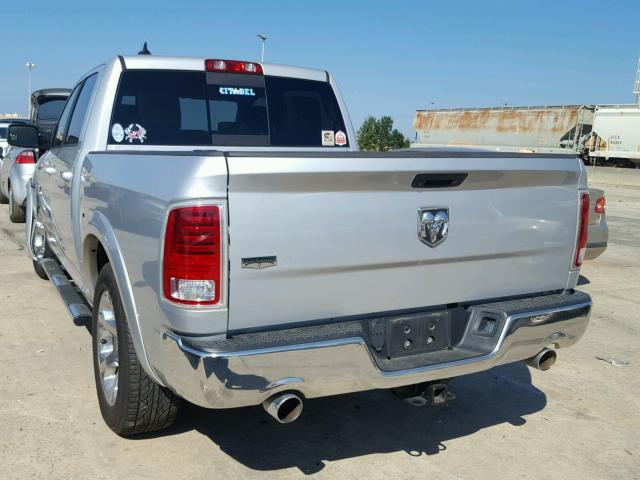 1C6RR6NT8DS707156 - 2013 RAM 1500 LARAM SILVER photo 3