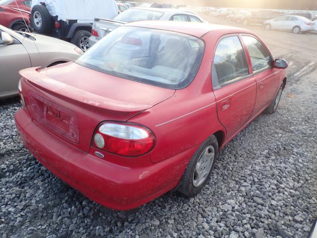 KNAFB121715046622 - 2001 KIA SEPHIA BAS RED photo 4