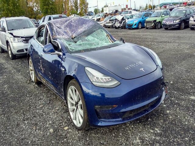 5YJ3E1EA2JF030156 - 2018 TESLA MODEL 3 ლურჯი ფოტო 1