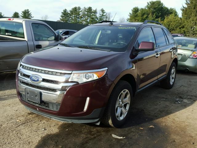 2FMDK3JC0BBA68320 - 2011 FORD EDGE SEL BURGUNDY photo 2