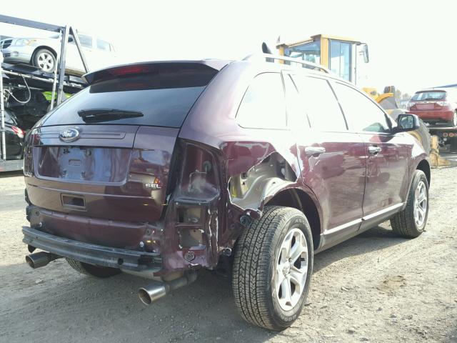 2FMDK3JC0BBA68320 - 2011 FORD EDGE SEL BURGUNDY photo 4