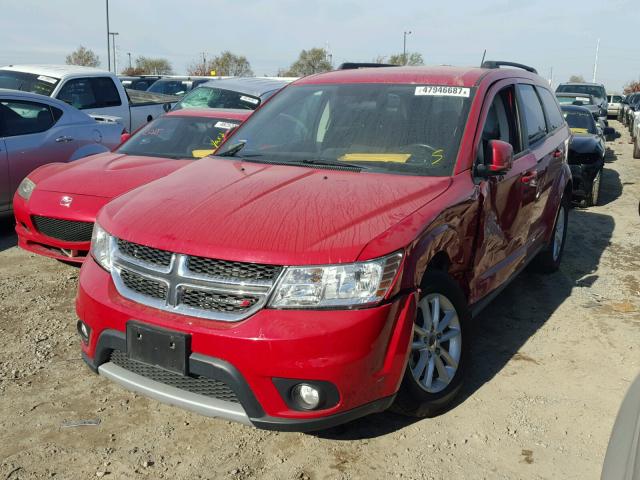 3C4PDDBG8FT730609 - 2015 DODGE JOURNEY SX RED photo 2