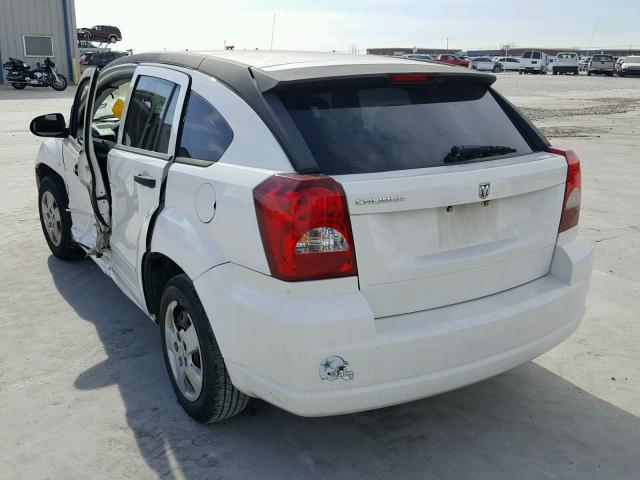 1B3HB28B17D516760 - 2007 DODGE CALIBER WHITE photo 3