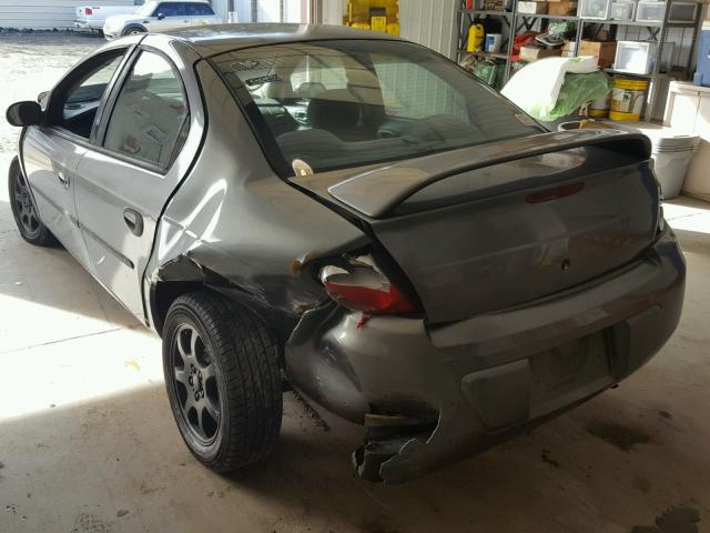 1B3ES56C85D122945 - 2005 DODGE NEON SXT GRAY photo 3