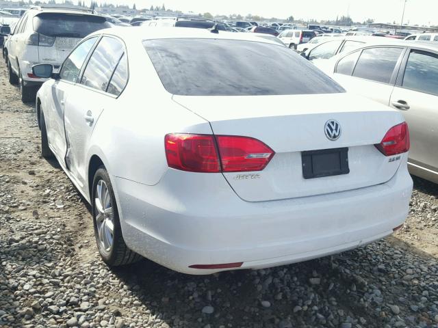 3VWDP7AJ9CM300907 - 2012 VOLKSWAGEN JETTA SE 白色 照片 3