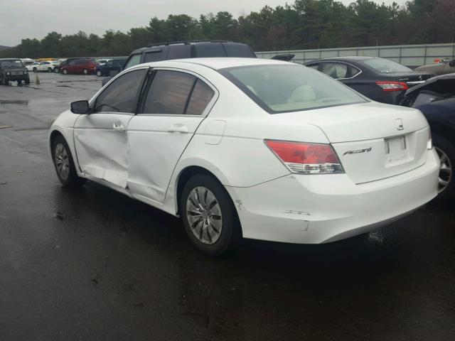 1HGCP2F32AA113659 - 2010 HONDA ACCORD LX WHITE photo 3