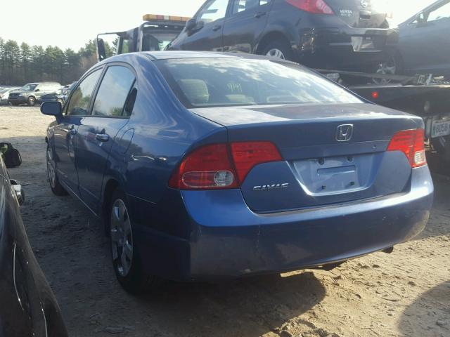 1HGFA16506L143152 - 2006 HONDA CIVIC LX BLUE photo 3