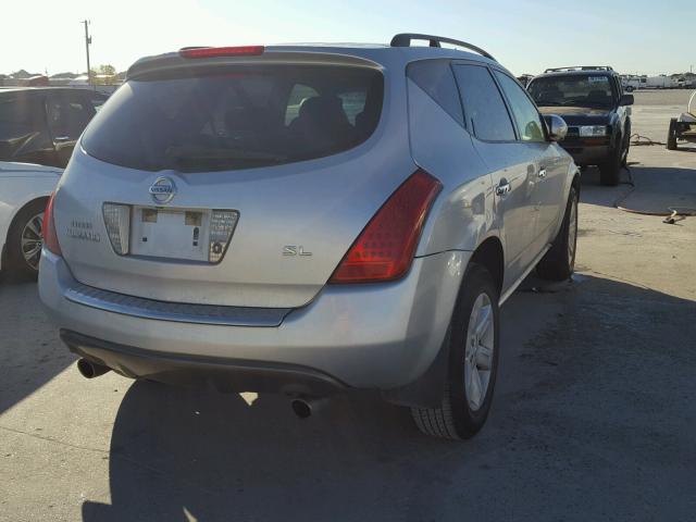 JN8AZ08T86W416946 - 2006 NISSAN MURANO SL SILVER photo 4