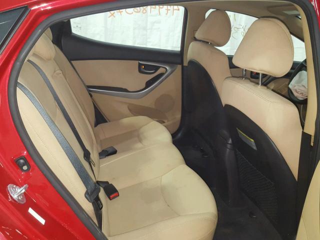 KMHDH4AE0DU947934 - 2013 HYUNDAI ELANTRA GL RED photo 6