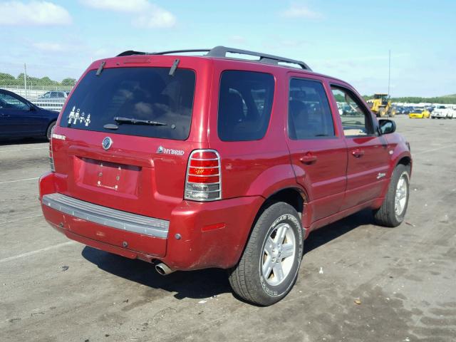 4M2CU98H86KJ20541 - 2006 MERCURY MARINER HE BURGUNDY photo 4