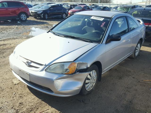 1HGEM22512L094973 - 2002 HONDA CIVIC LX SILVER photo 2