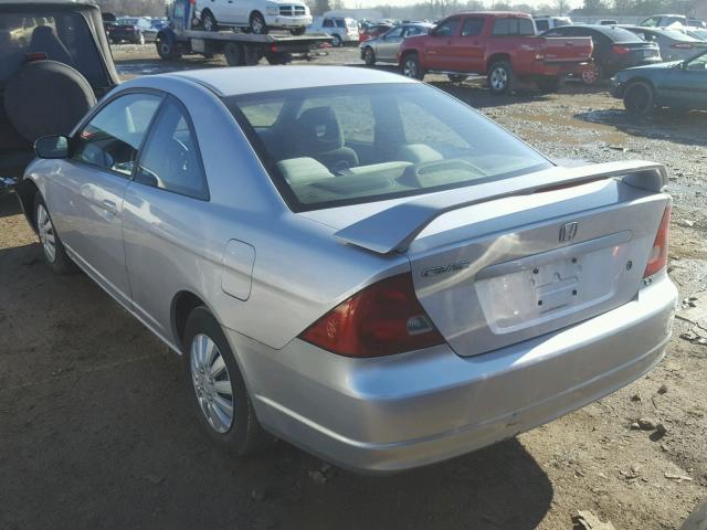 1HGEM22512L094973 - 2002 HONDA CIVIC LX SILVER photo 3