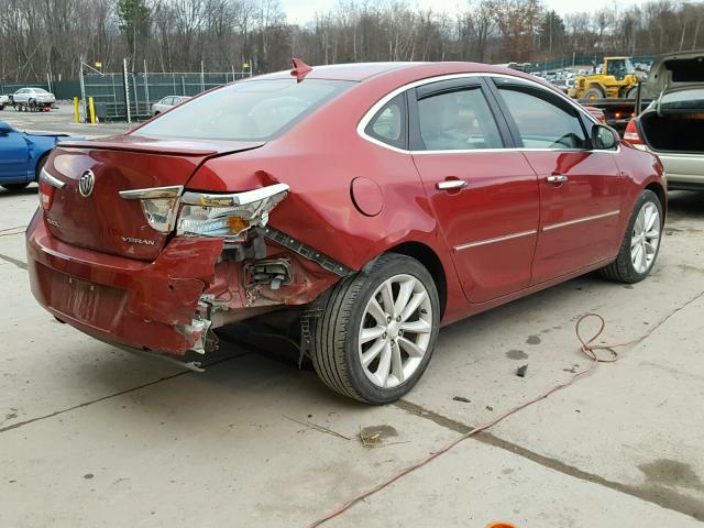 1G4PS5SK4C4143594 - 2012 BUICK VERANO RED photo 4