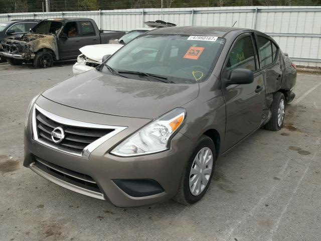 3N1CN7AP6FL900371 - 2015 NISSAN VERSA S GRAY photo 2