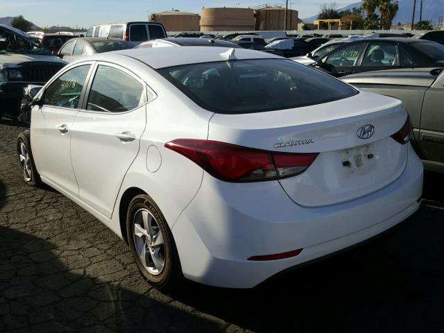 5NPDH4AE6EH501271 - 2014 HYUNDAI ELANTRA SE WHITE photo 3