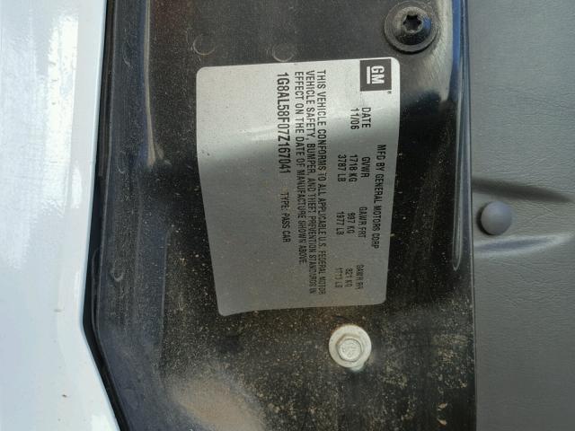 1G8AL58F07Z167041 - 2007 SATURN ION LEVEL WHITE photo 10