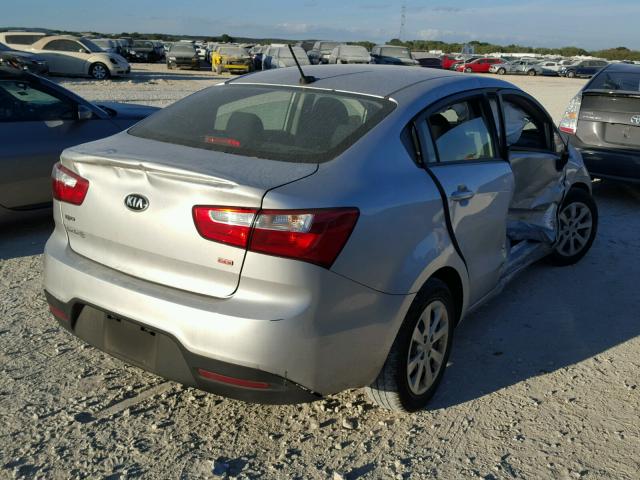 KNADM4A36E6395969 - 2014 KIA RIO LX SILVER photo 4