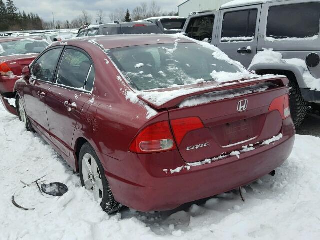 2HGFA16596H014372 - 2006 HONDA CIVIC LX MAROON photo 3