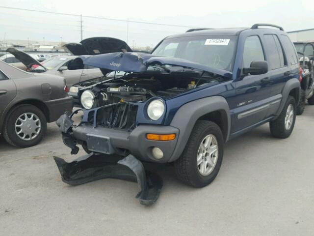 1J4GL48K82W159989 - 2002 JEEP LIBERTY SP BLUE photo 2