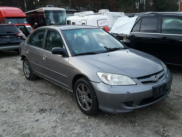 2HGES15585H600182 - 2005 HONDA CIVIC LX GRAY photo 1