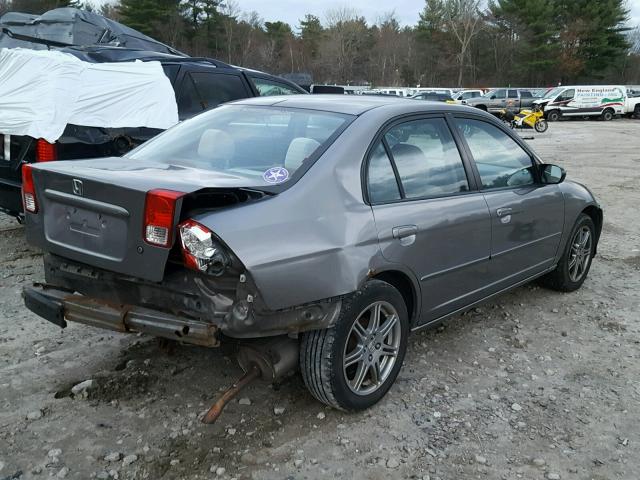 2HGES15585H600182 - 2005 HONDA CIVIC LX GRAY photo 4