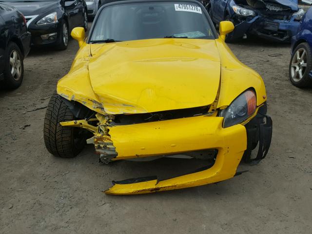 JHMAP11411T001731 - 2001 HONDA S2000 YELLOW photo 9