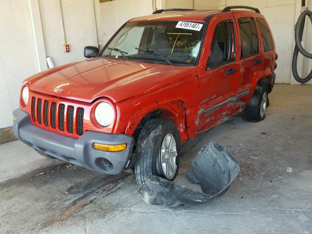 1J4GL48182W253281 - 2002 JEEP LIBERTY SP RED photo 2