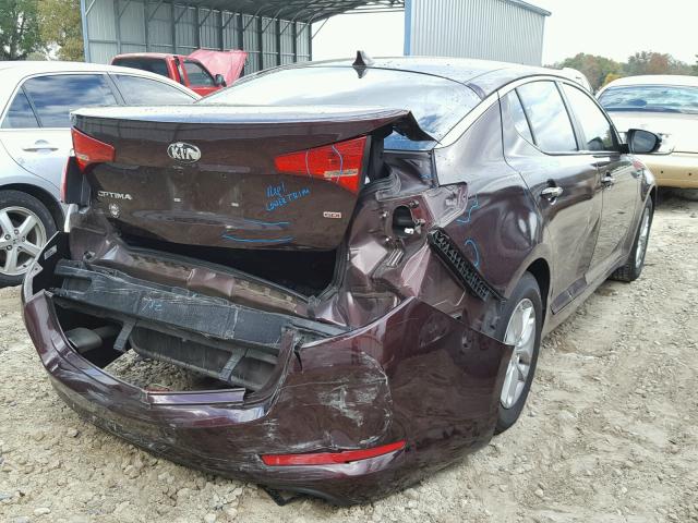 5XXGM4A76DG099918 - 2013 KIA OPTIMA LX MAROON photo 4